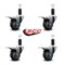 Service Caster 3'' Thermoplastic Rubber Swivel 1-1/4'' Expanding Stem Caster Set Total Lock Brake, 4PK SCC-EXTTL20S314-TPRB-114-4 - alternate 2